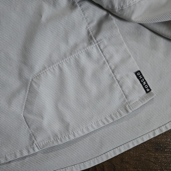 PONCHO Ultra-Lite Slim Fit The Frog Leg Shirt Turf Green Microcheck Size XL - Picture 9 of 13